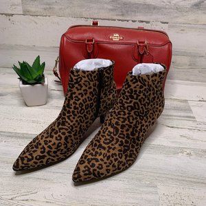 Circus By Sam Edelman Women's Kirby Embossed Pointed Toe Booties - Kitten Heel, Zip-Up Ankle Boots